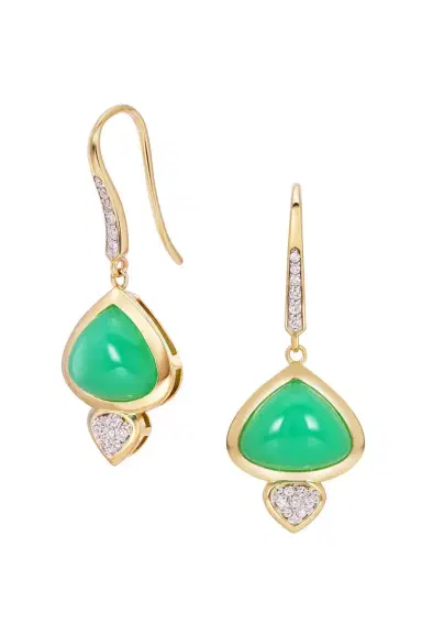 Marina B Chrysoprase Diamond Trisolina Drop Earrings | Thumbnail 6 Marina B Chrysoprase Diamond Trisolina Drop Earrings | Thumbnail 6