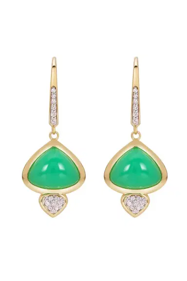 Marina B Chrysoprase Diamond Trisolina Drop Earrings | Thumbnail 1 Marina B Chrysoprase Diamond Trisolina Drop Earrings | Thumbnail 1