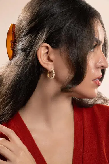 Gas Bijoux Cream Bambou Hoop Earrings | Thumbnail 2 Gas Bijoux Cream Bambou Hoop Earrings | Thumbnail 2