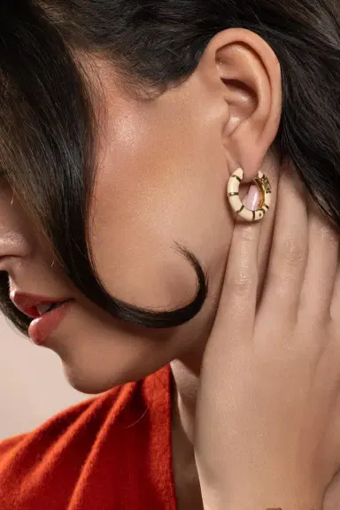 Gas Bijoux Cream Bambou Hoop Earrings | Thumbnail 3 Gas Bijoux Cream Bambou Hoop Earrings | Thumbnail 3