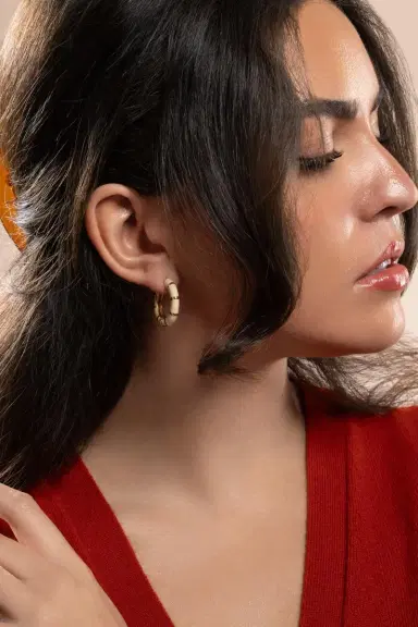 Gas Bijoux Cream Bambou Hoop Earrings | Thumbnail 4 Gas Bijoux Cream Bambou Hoop Earrings | Thumbnail 4