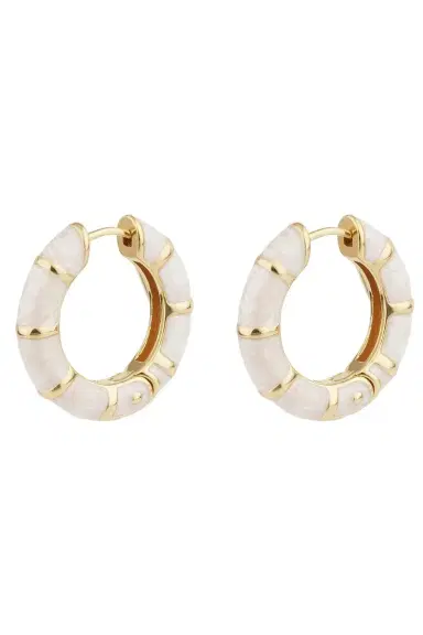 Gas Bijoux Cream Bambou Hoop Earrings | Thumbnail 1 Gas Bijoux Cream Bambou Hoop Earrings | Thumbnail 1