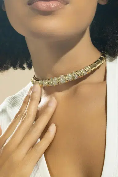ANDREOLI Diamond Alternating Collar Necklace | Thumbnail 3 ANDREOLI Diamond Alternating Collar Necklace | Thumbnail 3