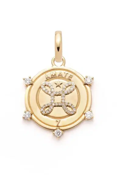 Foundrae Diamond Amate Medium Medallion | Thumbnail 1 Foundrae Diamond Amate Medium Medallion | Thumbnail 1