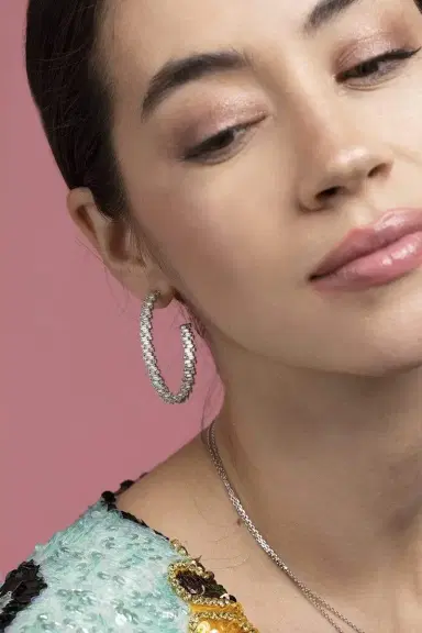 Suzanne Kalan Diamond Baguette Hoops - 45m | Thumbnail 2 Suzanne Kalan Diamond Baguette Hoops - 45m | Thumbnail 2