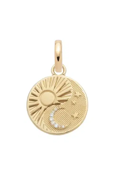 Foundrae Diamond Balance Baby Medallion - Yellow Gold | Thumbnail 1 Foundrae Diamond Balance Baby Medallion - Yellow Gold | Thumbnail 1