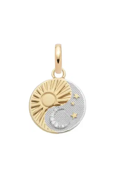 Foundrae Diamond Balance Baby Medallion - Yellow White Gold | Thumbnail 1 Foundrae Diamond Balance Baby Medallion - Yellow White Gold | Thumbnail 1