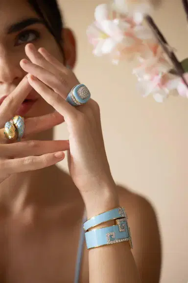 DAVID WEBB Diamond Blue Cabana Ring | Thumbnail 5 DAVID WEBB Diamond Blue Cabana Ring | Thumbnail 5