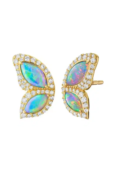 MONICA RICH KOSANN Diamond Carved Crystal Opal Butterfly Earrings | Thumbnail 1 MONICA RICH KOSANN Diamond Carved Crystal Opal Butterfly Earrings | Thumbnail 1