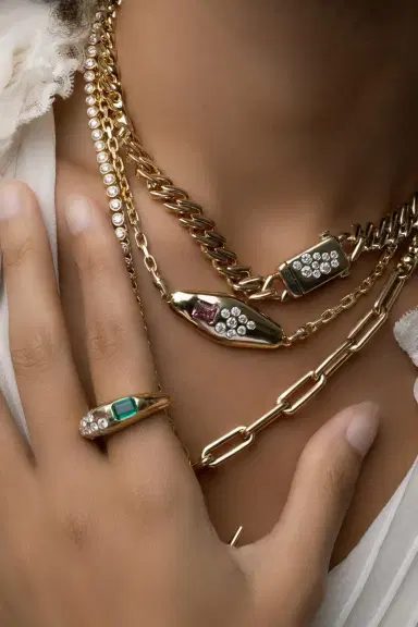 Uniform Object Diamond Curb Chain Necklace | Thumbnail 4 Uniform Object Diamond Curb Chain Necklace | Thumbnail 4