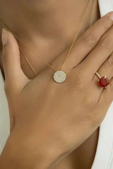 LISA NIK Diamond Disc Necklace | Thumbnail 3 LISA NIK Diamond Disc Necklace | Thumbnail 3
