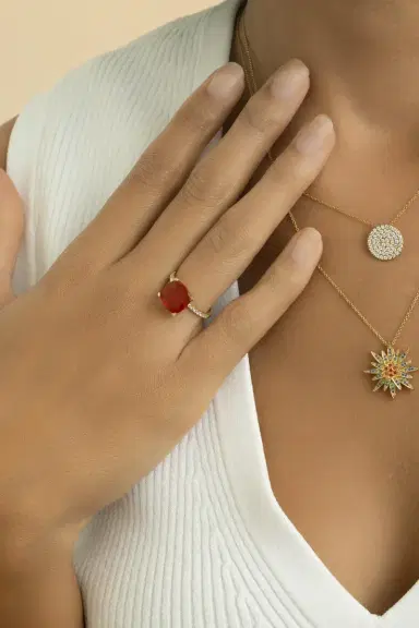 LISA NIK Diamond Disc Necklace | Thumbnail 4 LISA NIK Diamond Disc Necklace | Thumbnail 4