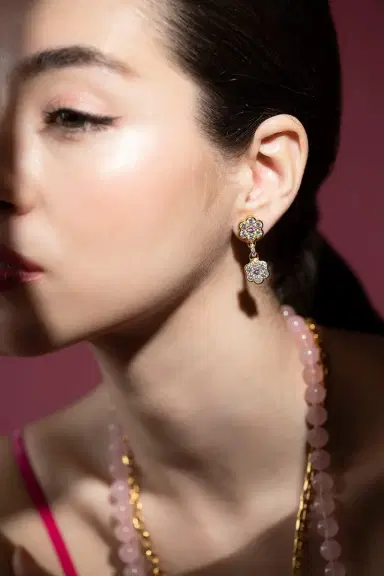 BUDDHA MAMA Diamond Flower Drop Earrings | Thumbnail 2 BUDDHA MAMA Diamond Flower Drop Earrings | Thumbnail 2