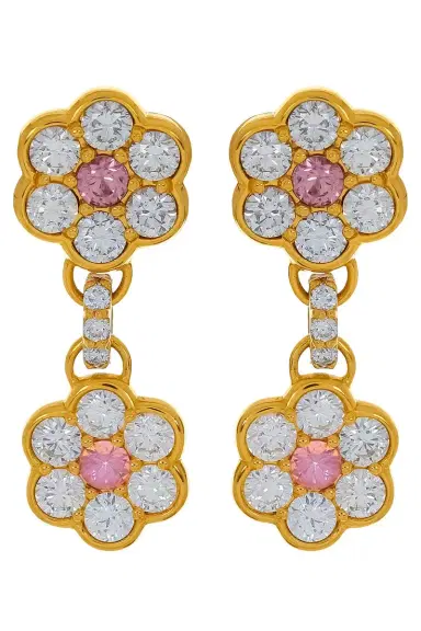 BUDDHA MAMA Diamond Flower Drop Earrings | Thumbnail 1 BUDDHA MAMA Diamond Flower Drop Earrings | Thumbnail 1