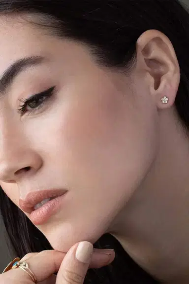 Jennifer Meyer Diamond Flower Studs | Thumbnail 2 Jennifer Meyer Diamond Flower Studs | Thumbnail 2