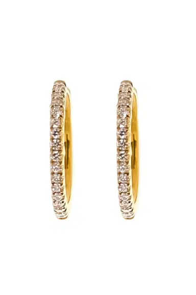 LISA NIK Diamond Hinge Hoop Earrings | Thumbnail 1 LISA NIK Diamond Hinge Hoop Earrings | Thumbnail 1