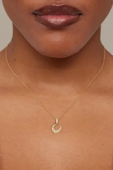 Jennifer Meyer Diamond Horseshoe Pendant Necklace | Thumbnail 2 Jennifer Meyer Diamond Horseshoe Pendant Necklace | Thumbnail 2
