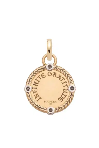 Foundrae Diamond Infinite Gratitude Braided Wheat Baby Medallion | Thumbnail 5 Foundrae Diamond Infinite Gratitude Braided Wheat Baby Medallion | Thumbnail 5