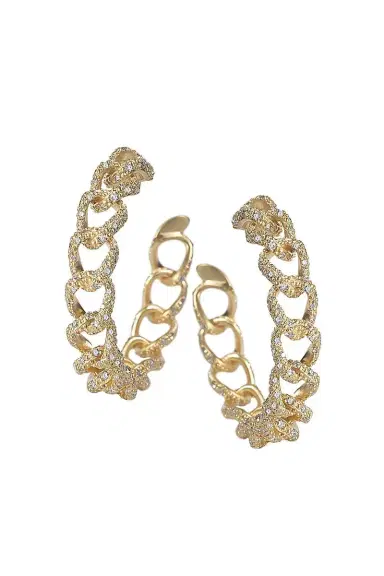 Coomi Diamond Link Hoop Earrings | Thumbnail 1 Coomi Diamond Link Hoop Earrings | Thumbnail 1