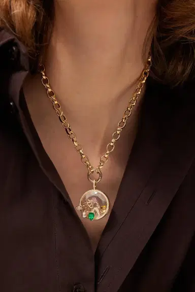 LOQUET Diamond Linked Hearts Charm | Thumbnail 2 LOQUET Diamond Linked Hearts Charm | Thumbnail 2