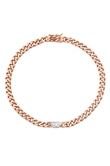 Anita Ko Diamond Marquise Center Small Cuban Chain Link Bracelet | Thumbnail 1 Anita Ko Diamond Marquise Center Small Cuban Chain Link Bracelet | Thumbnail 1