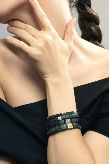 SHAMBALLA JEWELS Diamond Matte Green Lock Bracelet | Thumbnail 3 SHAMBALLA JEWELS Diamond Matte Green Lock Bracelet | Thumbnail 3
