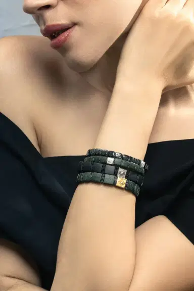 SHAMBALLA JEWELS Diamond Matte Green Lock Bracelet | Thumbnail 4 SHAMBALLA JEWELS Diamond Matte Green Lock Bracelet | Thumbnail 4