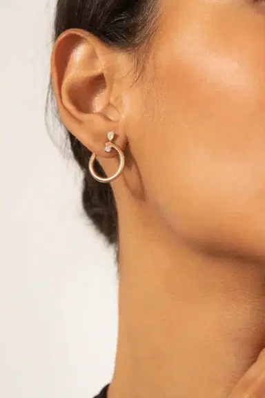MONICA RICH KOSANN Diamond Midi Galaxy Hoop Earrings | Thumbnail 2 MONICA RICH KOSANN Diamond Midi Galaxy Hoop Earrings | Thumbnail 2