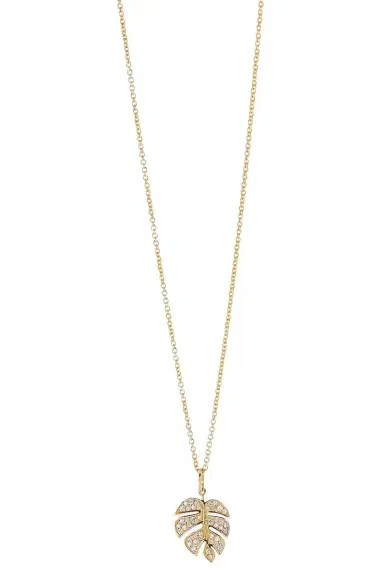 Sydney Evan Diamond Monstera Leaf Necklace | Thumbnail 1 Sydney Evan Diamond Monstera Leaf Necklace | Thumbnail 1