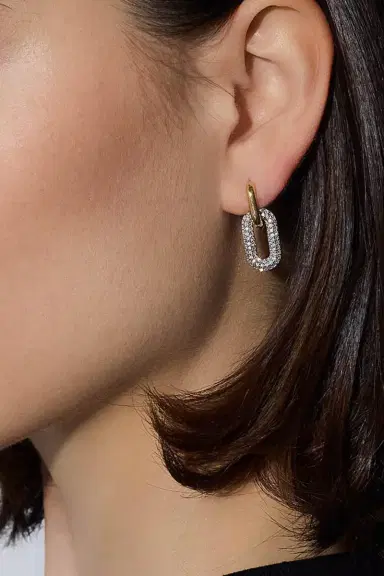 WALTERS FAITH Diamond Morrell Drop Huggie Earrings | Thumbnail 2 WALTERS FAITH Diamond Morrell Drop Huggie Earrings | Thumbnail 2