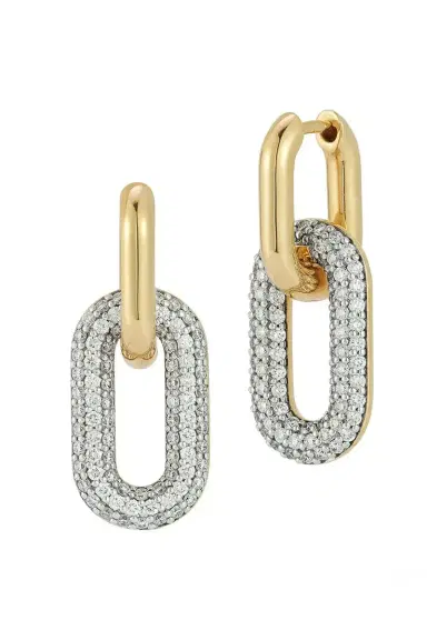 WALTERS FAITH Diamond Morrell Drop Huggie Earrings | Thumbnail 1 WALTERS FAITH Diamond Morrell Drop Huggie Earrings | Thumbnail 1
