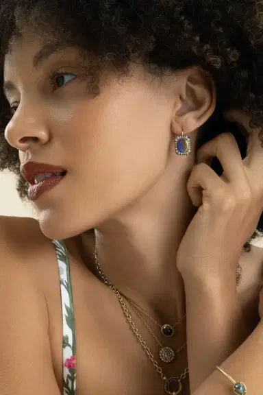 Sylva & Cie Diamond Opal Renee Earrings | Thumbnail 4 Sylva & Cie Diamond Opal Renee Earrings | Thumbnail 4