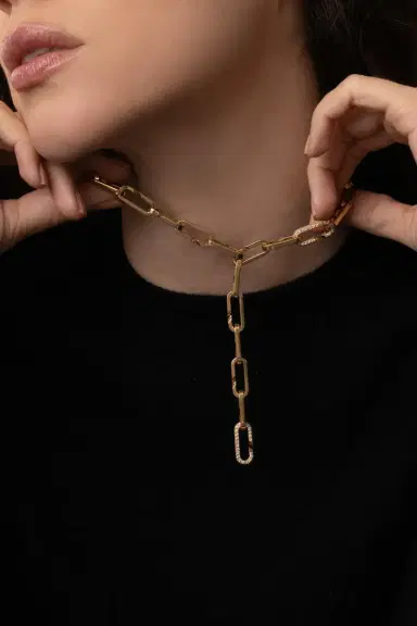BIZZOTTO Diamond Open Link Paperclip Pendant | Thumbnail 2 BIZZOTTO Diamond Open Link Paperclip Pendant | Thumbnail 2