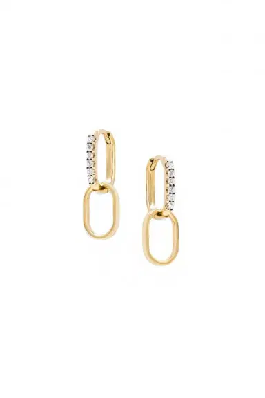 Anzie Diamond Pavé Paper Clip Classique Double Hoop Earrings | Thumbnail 1 Anzie Diamond Pavé Paper Clip Classique Double Hoop Earrings | Thumbnail 1