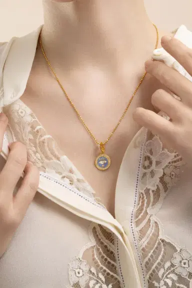 BUDDHA MAMA Diamond Periwinkle Evil Eye Pendant | Thumbnail 4 BUDDHA MAMA Diamond Periwinkle Evil Eye Pendant | Thumbnail 4