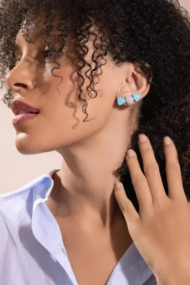 Vhernier Diamond Rock Crystal Turquoise Earrings | Thumbnail 2 Vhernier Diamond Rock Crystal Turquoise Earrings | Thumbnail 2