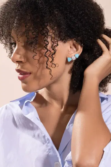 Vhernier Diamond Rock Crystal Turquoise Earrings | Thumbnail 3 Vhernier Diamond Rock Crystal Turquoise Earrings | Thumbnail 3