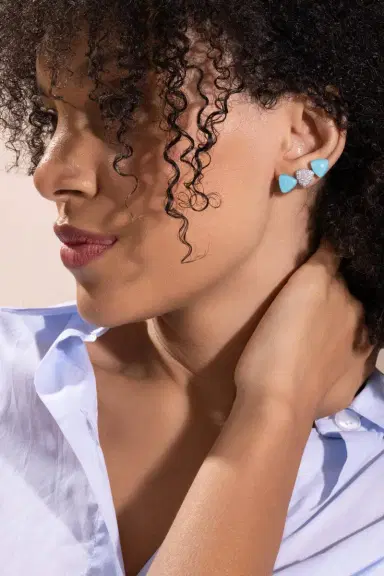 Vhernier Diamond Rock Crystal Turquoise Earrings | Thumbnail 4 Vhernier Diamond Rock Crystal Turquoise Earrings | Thumbnail 4