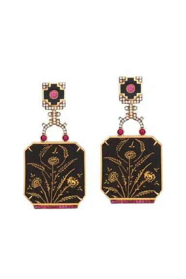 Silvia Furmanovich Diamond Ruby Papel Marche Earrings | Thumbnail 1 Silvia Furmanovich Diamond Ruby Papel Marche Earrings | Thumbnail 1