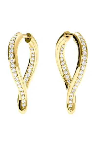 TAMARA COMOLLI Diamond Signature Twisted Drop Hoop Earrings | Thumbnail 1 TAMARA COMOLLI Diamond Signature Twisted Drop Hoop Earrings | Thumbnail 1
