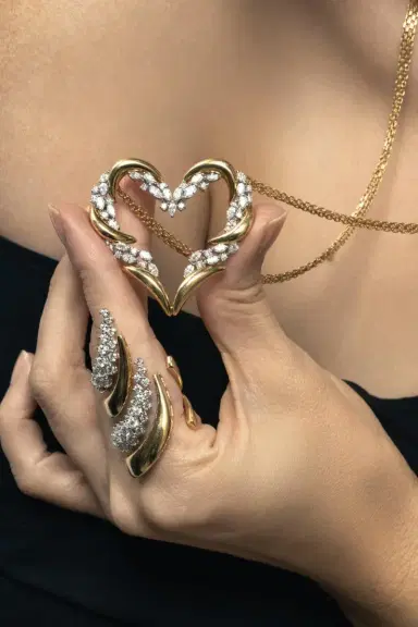 YEPREM Diamond Strada Heart Necklace | Thumbnail 4 YEPREM Diamond Strada Heart Necklace | Thumbnail 4