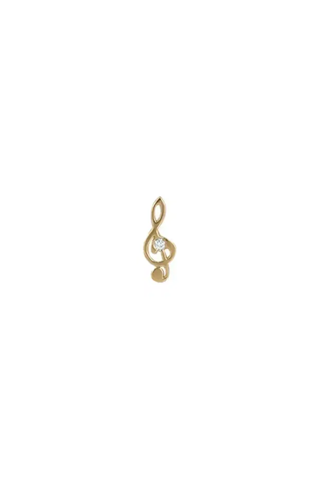 Diamond Treble Clef Ear Pin Diamond Treble Clef Ear Pin
