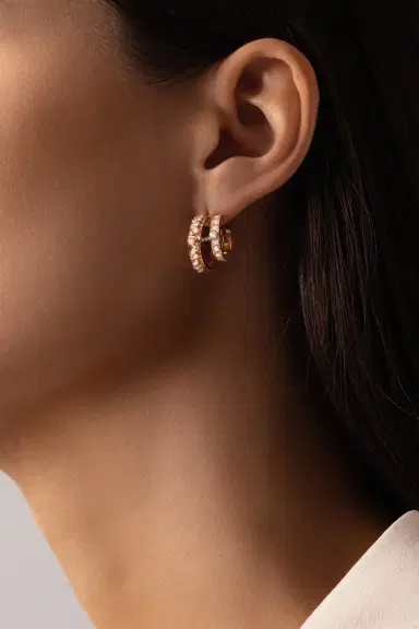 NOUVEL HERITAGE Diamond Under The Stars Mood Hoop Earrings | Thumbnail 2 NOUVEL HERITAGE Diamond Under The Stars Mood Hoop Earrings | Thumbnail 2