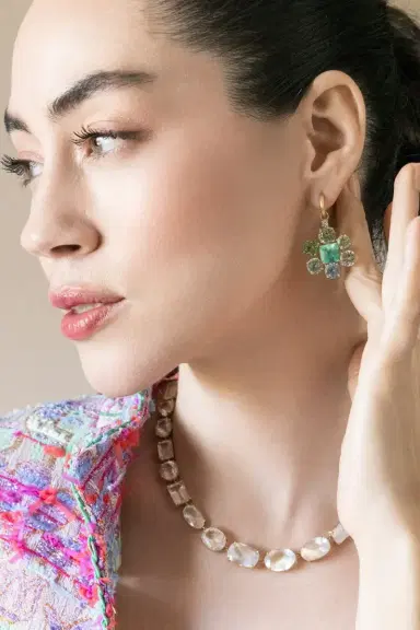 IRENE NEUWIRTH JEWELRY Emerald Aquamarine Gemmy Gem Earrings | Thumbnail 3 IRENE NEUWIRTH JEWELRY Emerald Aquamarine Gemmy Gem Earrings | Thumbnail 3