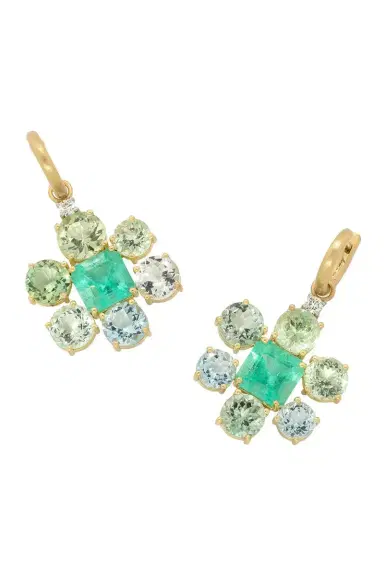 IRENE NEUWIRTH JEWELRY Emerald Aquamarine Gemmy Gem Earrings | Thumbnail 1 IRENE NEUWIRTH JEWELRY Emerald Aquamarine Gemmy Gem Earrings | Thumbnail 1