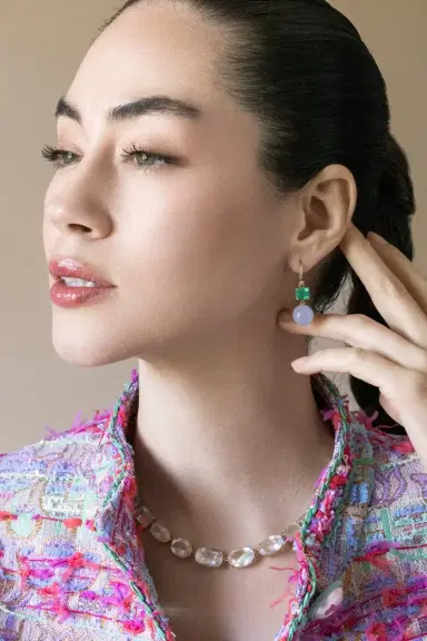 IRENE NEUWIRTH JEWELRY Emerald Chalcedony Gumball Earrings | Thumbnail 2 IRENE NEUWIRTH JEWELRY Emerald Chalcedony Gumball Earrings | Thumbnail 2