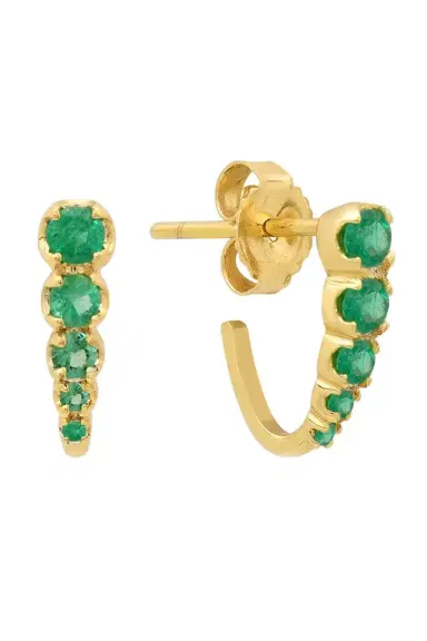 Jennifer Meyer Emerald Medium Graduated Edith Stud Earrings | Thumbnail 1 Jennifer Meyer Emerald Medium Graduated Edith Stud Earrings | Thumbnail 1
