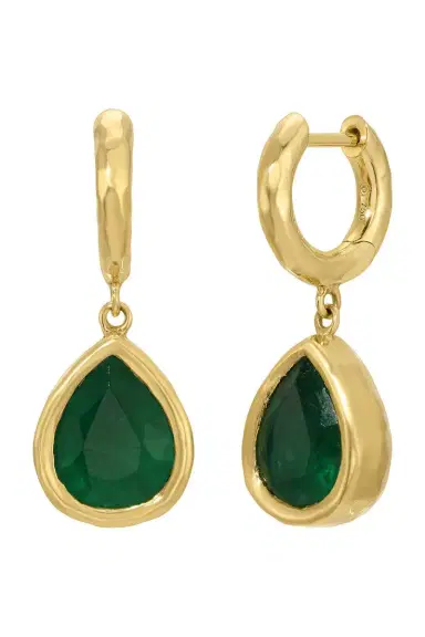 Octavia Elizabeth Emerald Pear Hidden Gems Earrings | Thumbnail 1 Octavia Elizabeth Emerald Pear Hidden Gems Earrings | Thumbnail 1