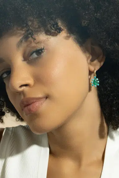 IRENE NEUWIRTH JEWELRY Emerald Turquoise Floret Gemmy Gem Earrings | Thumbnail 4 IRENE NEUWIRTH JEWELRY Emerald Turquoise Floret Gemmy Gem Earrings | Thumbnail 4