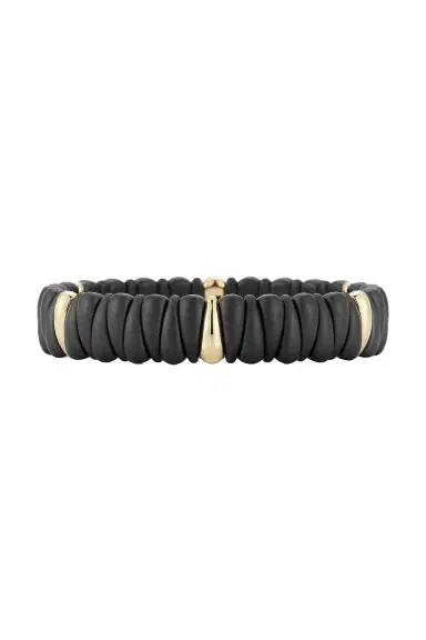 ROBERTO DEMEGLIO Extra Small Matte Black Six Section Stretch Bracelet | Thumbnail 1 ROBERTO DEMEGLIO Extra Small Matte Black Six Section Stretch Bracelet | Thumbnail 1